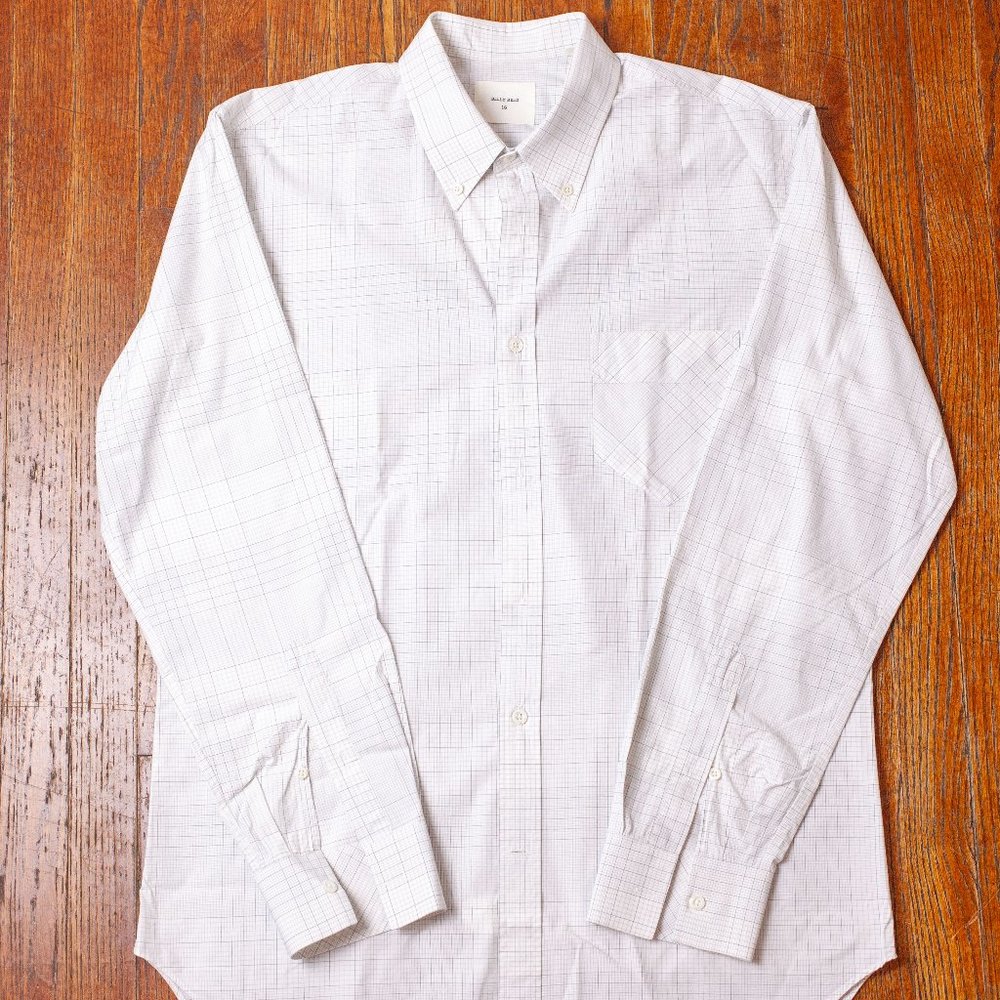 Billy Reid White Patterned Button Down Shirt size L